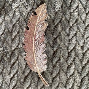 Silver metal leaf barrette